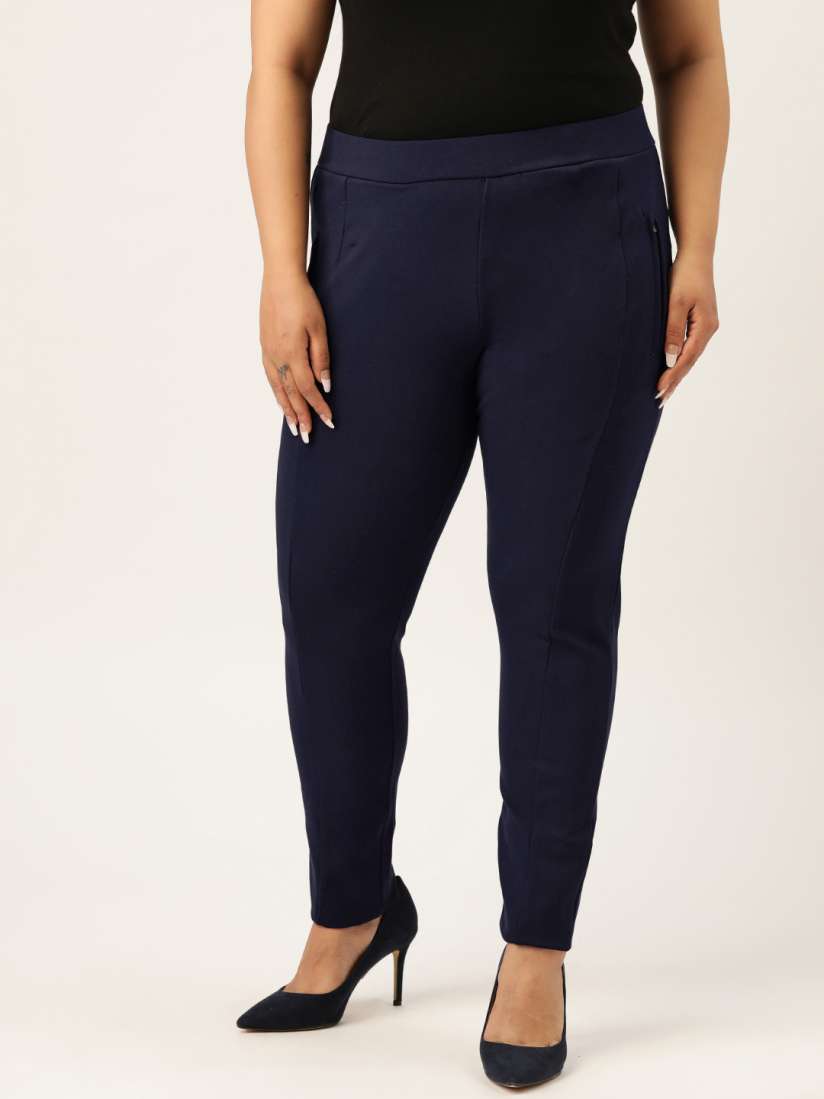 Plus size navy jeggings online