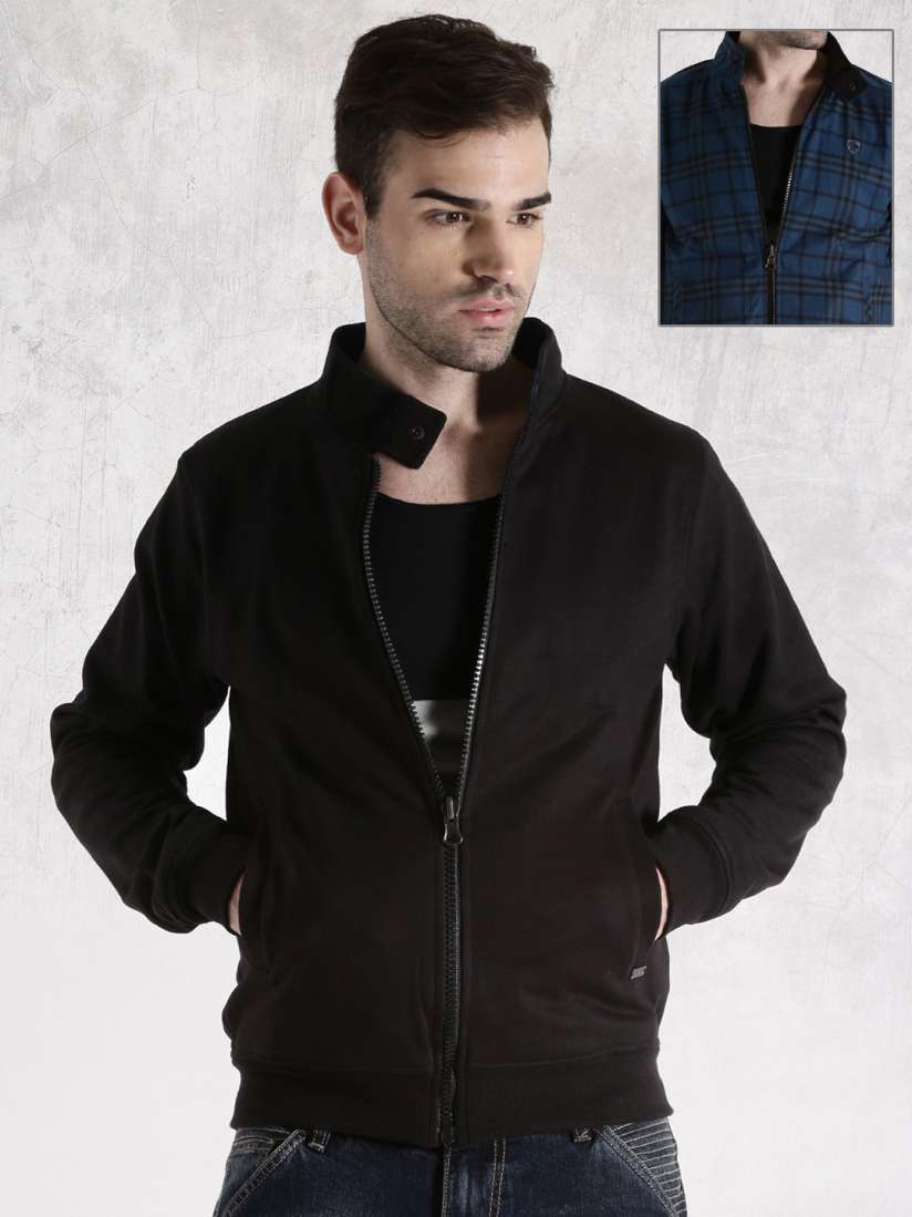 Buy Roadster Black Blue Reversible Jacket Jackets for Men 1358080 Myntra
