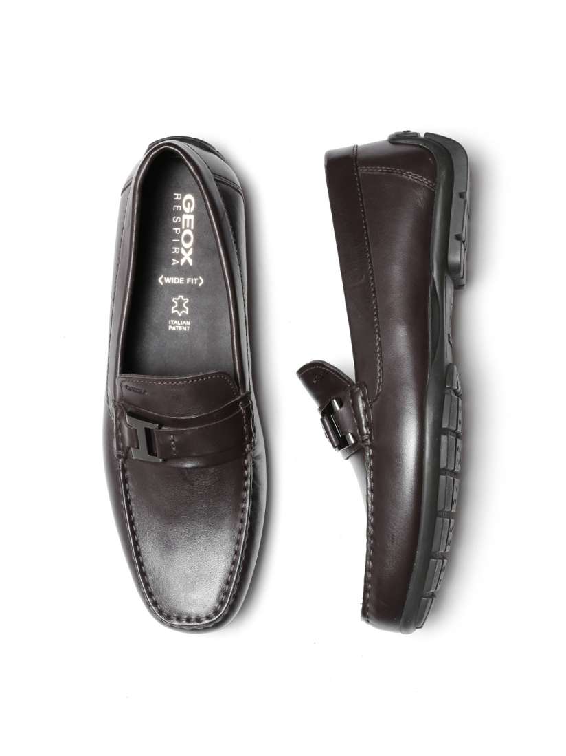 Buy GEOX Respira Men Dark Brown Breathable Italian Patent Leather Loafers Casual Shoes for Men 1358176 Myntra