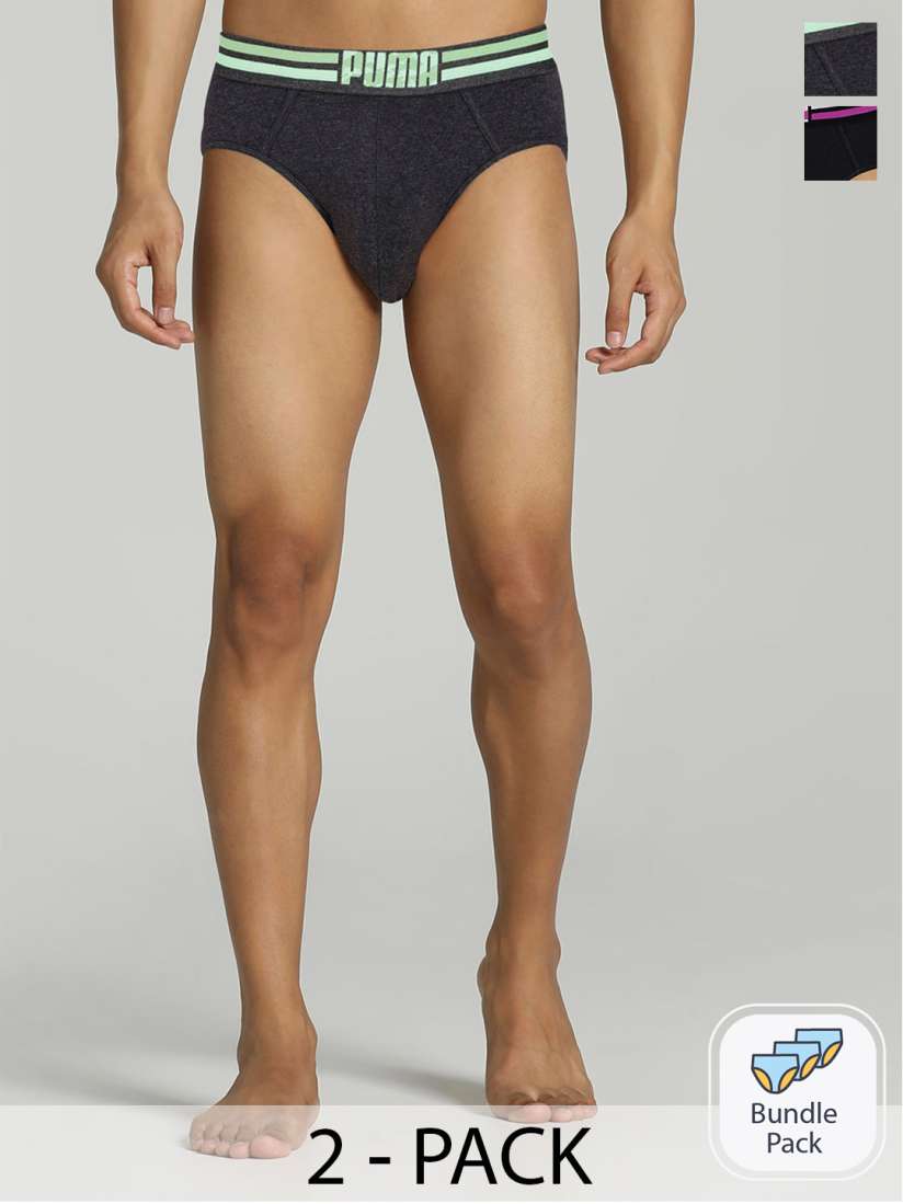 Buy Puma Men Pack of 2 Solid Assorted Stretch Briefs 93210801 Briefs for Men 13586464 Myntra
