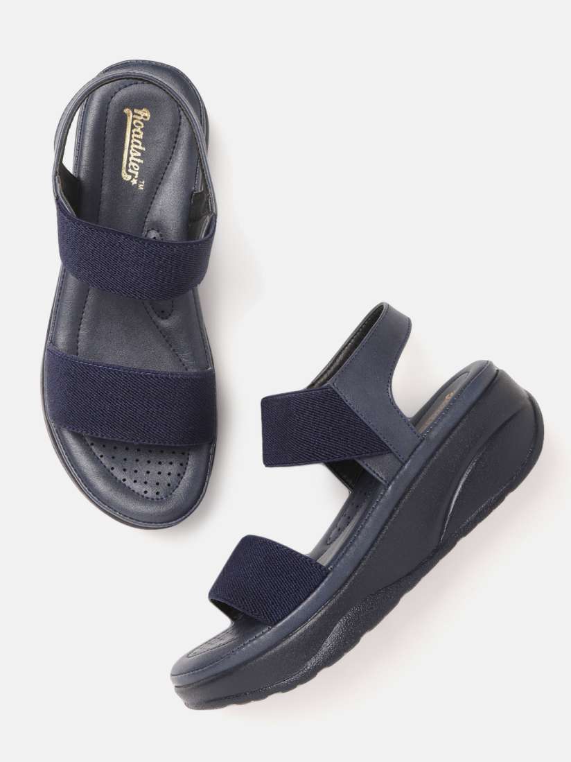 Navy blue and white striped heels store
