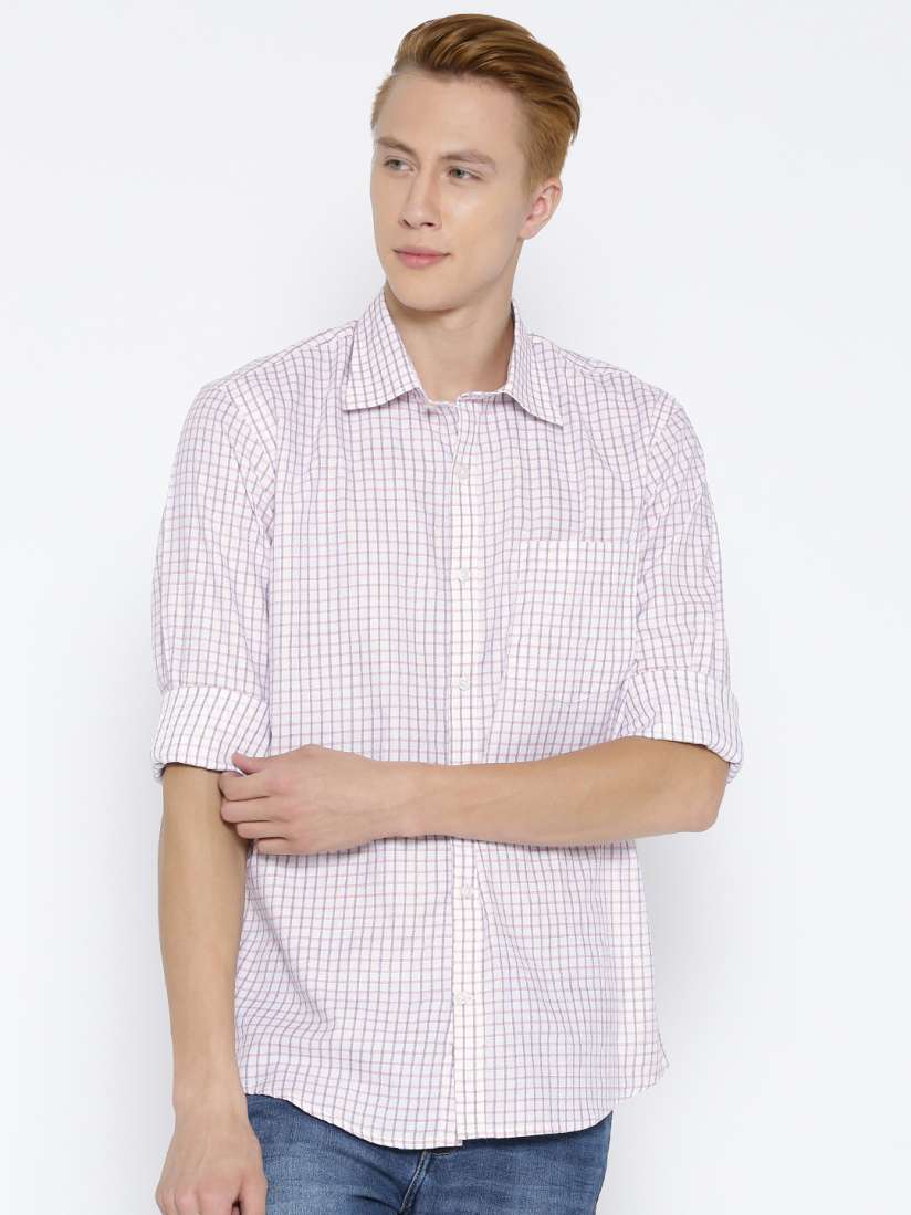 Buy American Crew White Pink Checked Classic Fit Smart Casual Shirt Shirts for Men 1359732 Myntra