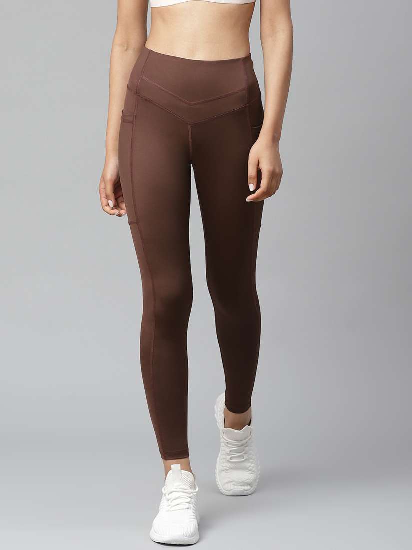 Buy skyria Women Brown Solid Hight Rise TechDry Gym Tights Tights for Women 13616760 Myntra