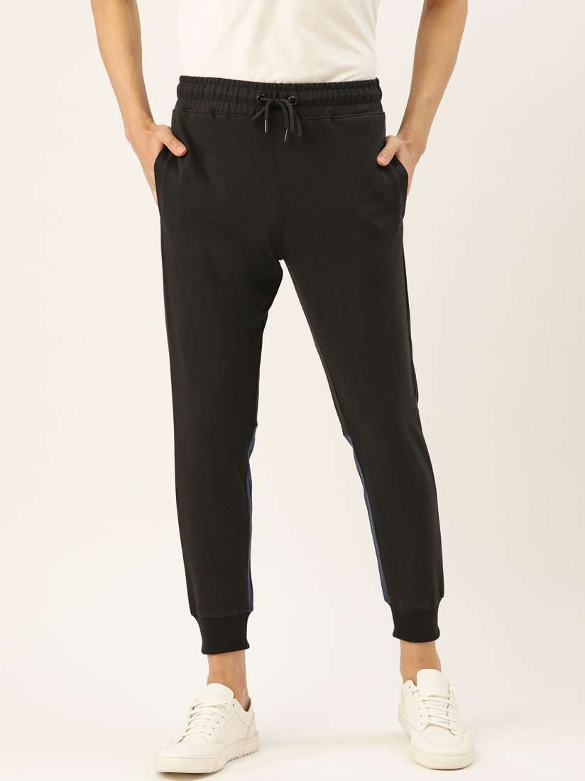 Black cropped joggers mens store
