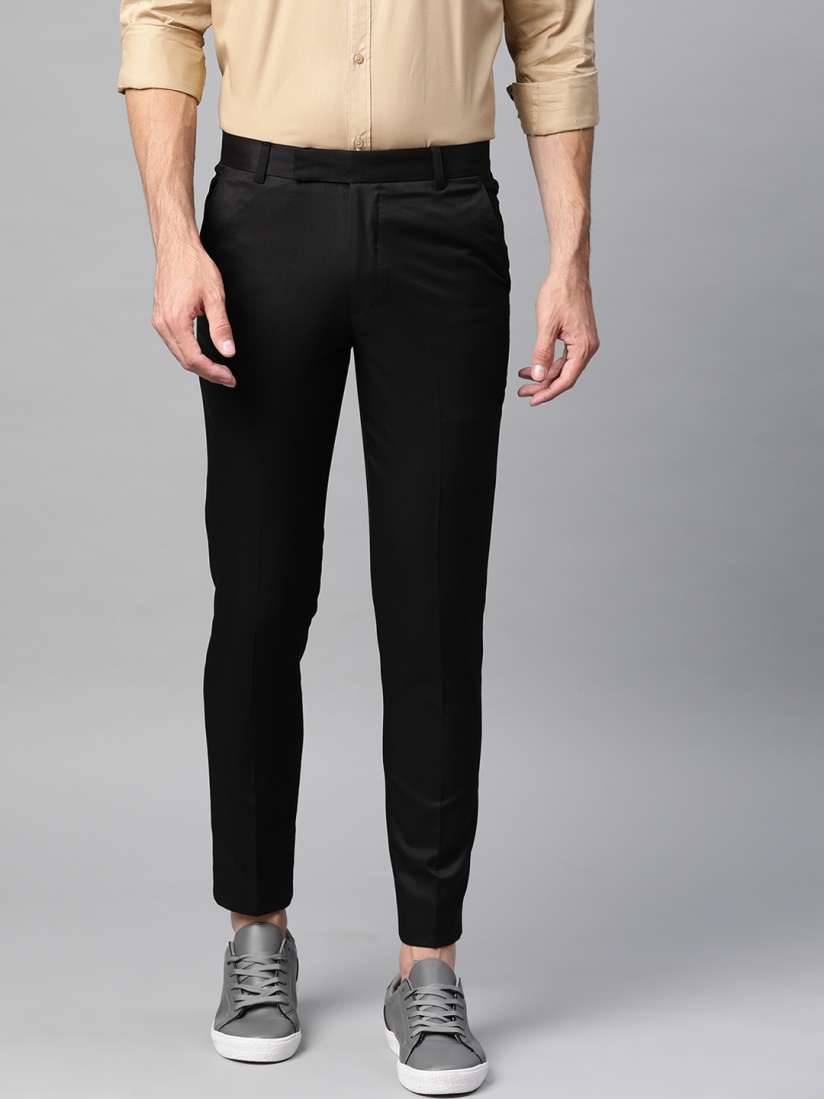Mens tapered black pants sale