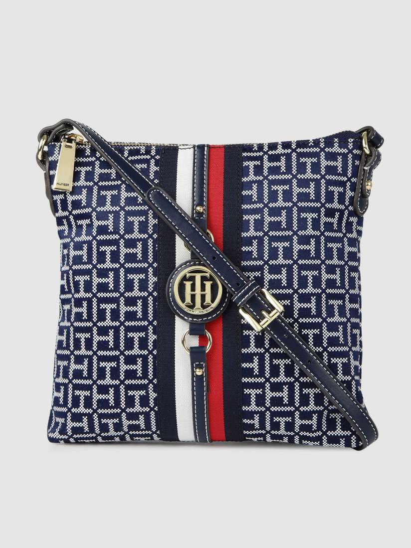 Buy Tommy Hilfiger Blue Printed JADEN SQ MONOGRAM JACQUARD NS XBODY Sling Bag Handbags for Women 13633630 Myntra