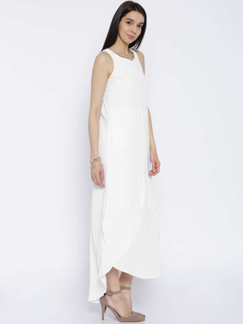 Buy Tokyo Talkies White Polyester Maxi Dress Dresses for Women 1363465 Myntra