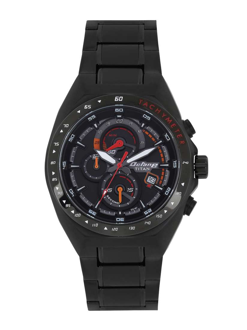 Titan chronograph black on sale