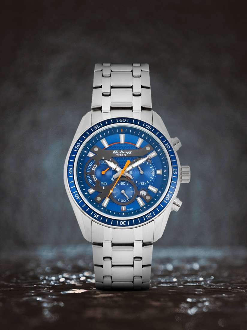 Titan chronograph blue dial on sale