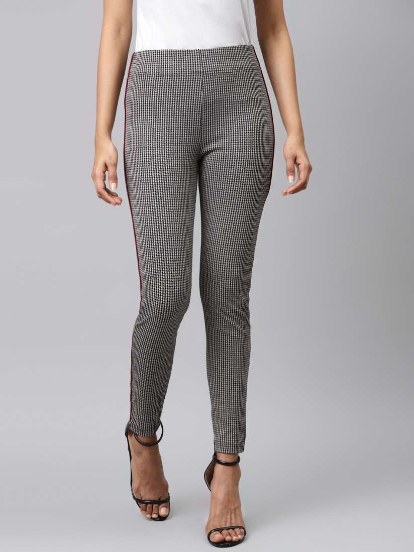 Buy Marks Spencer Women Black Off White Houndstooth Patterned Treggings Jeggings for Women 13641472 Myntra