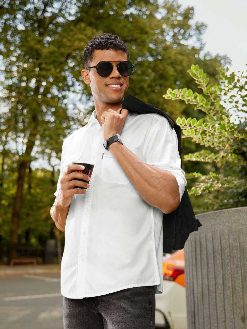 White shirt and jeans men deals