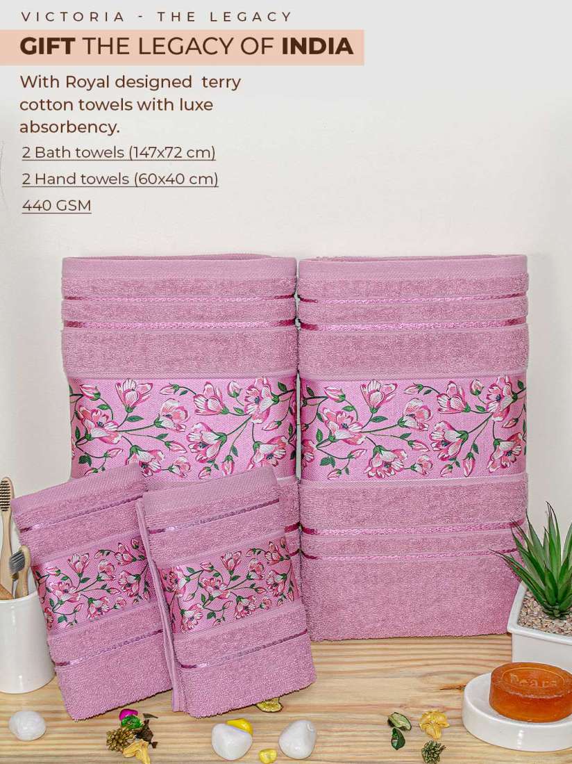 Pink and purple towels 2025