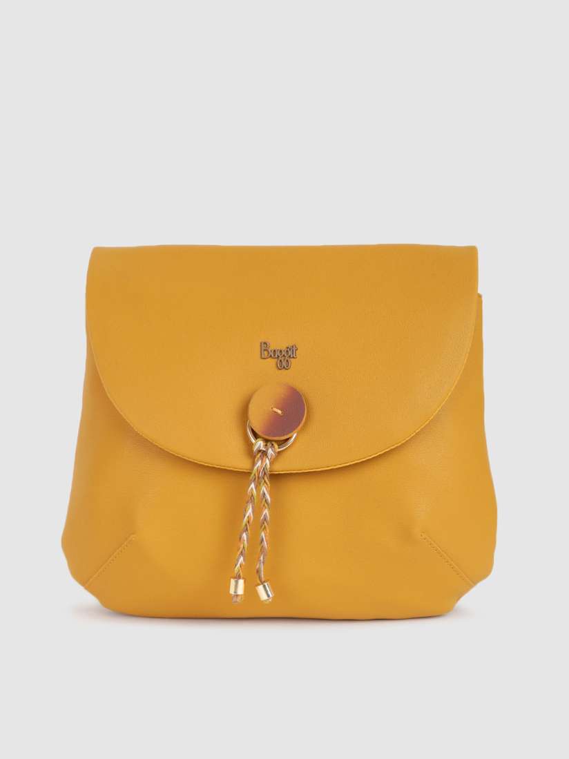 Buy Baggit Mustard Yellow Solid Sling Bag Handbags for Women 13652276 Myntra