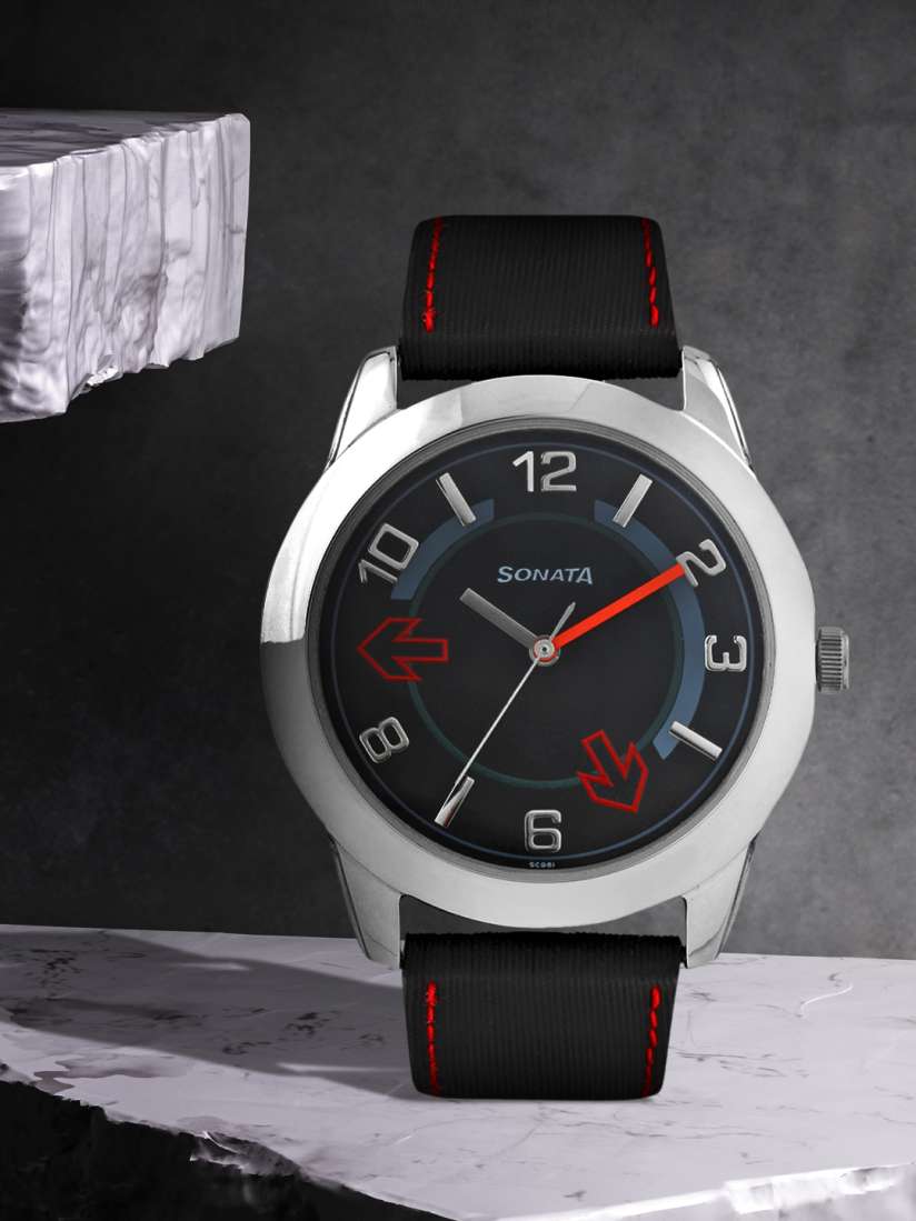 Buy Sonata Men Black Dial Watch NC7924SL04 Watches for Men 136537 Myntra