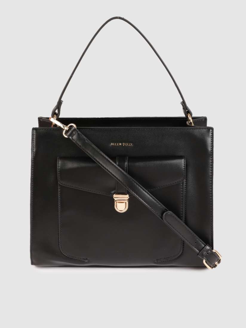 Allen solly black solid handheld bag discount