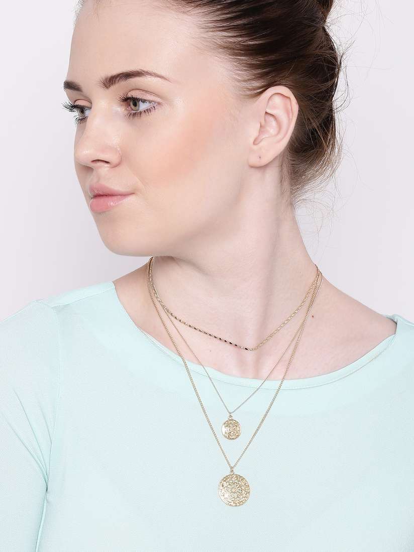 Buy FOREVER 21 Gold Toned Layered Necklace Necklace and Chains for Women 1366450 Myntra