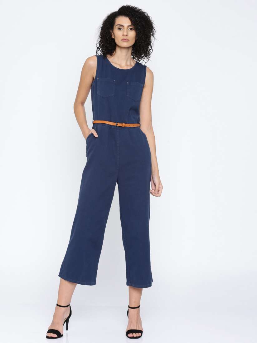 Buy ONLY Blue Denim Jumpsuit Jumpsuit for Women 1366799 Myntra