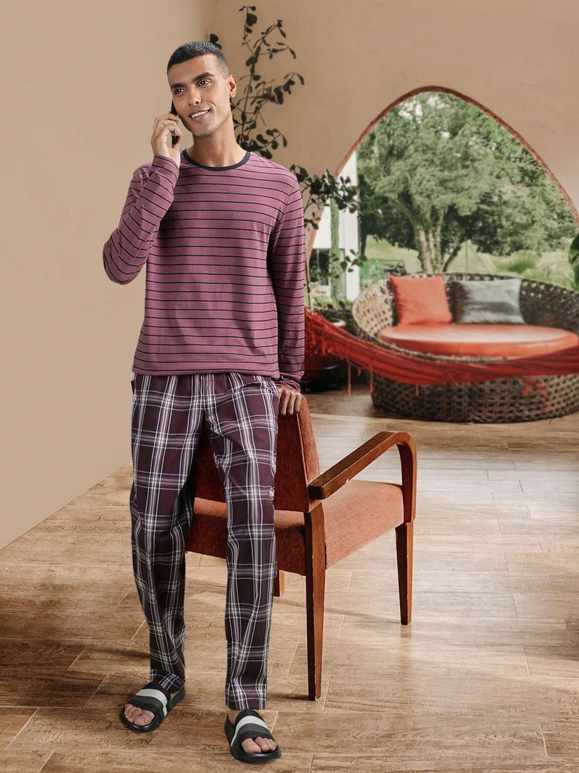 Pajama Set Marks And Spencer Night Suit Men Pure Cotton Mosaic