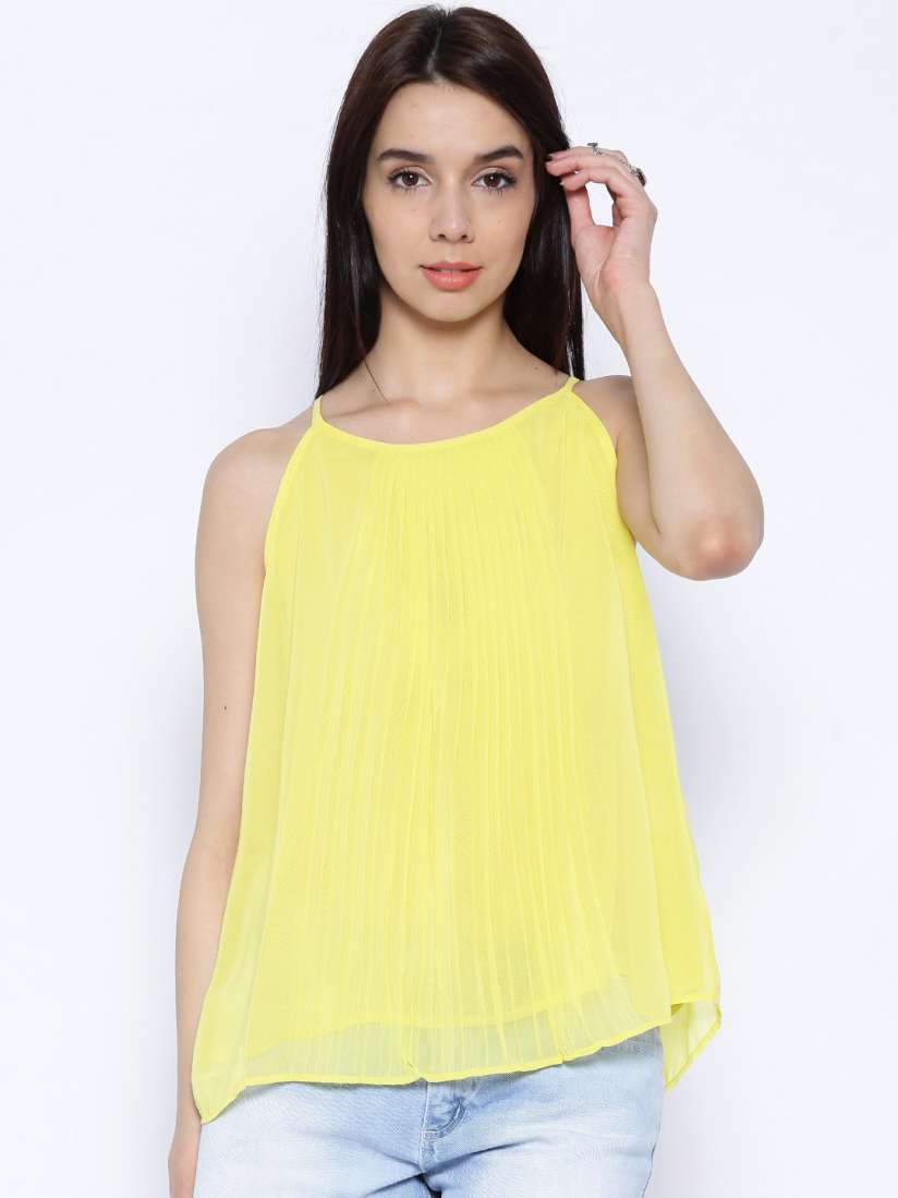 Yellow tops myntra outlet