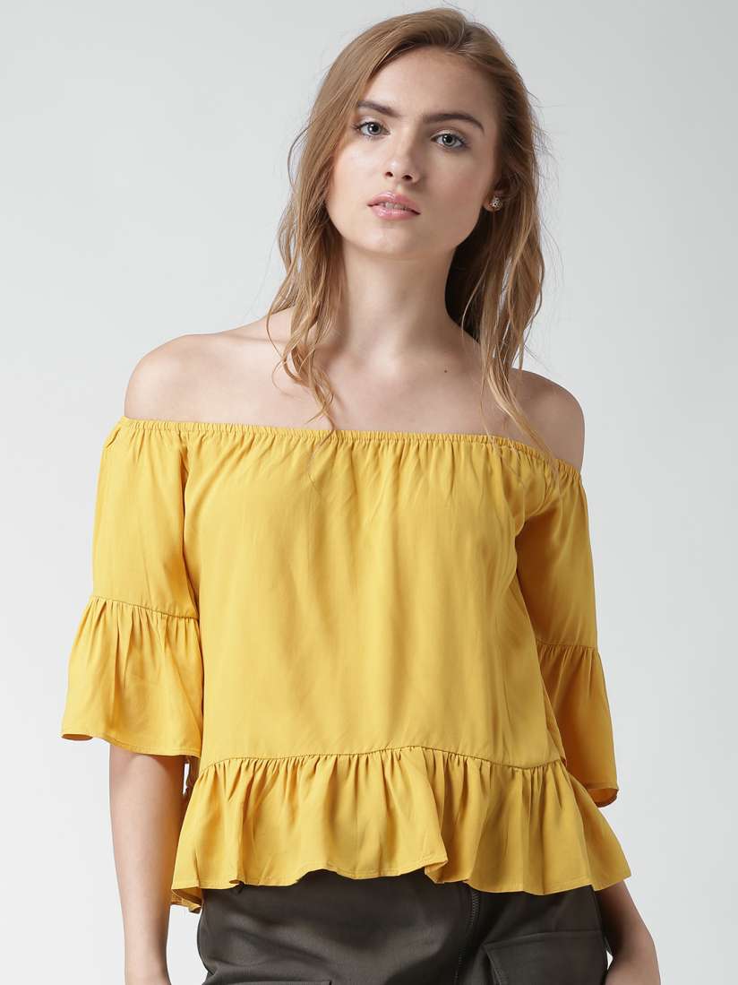 Forever 21 yellow off shoulder top best sale