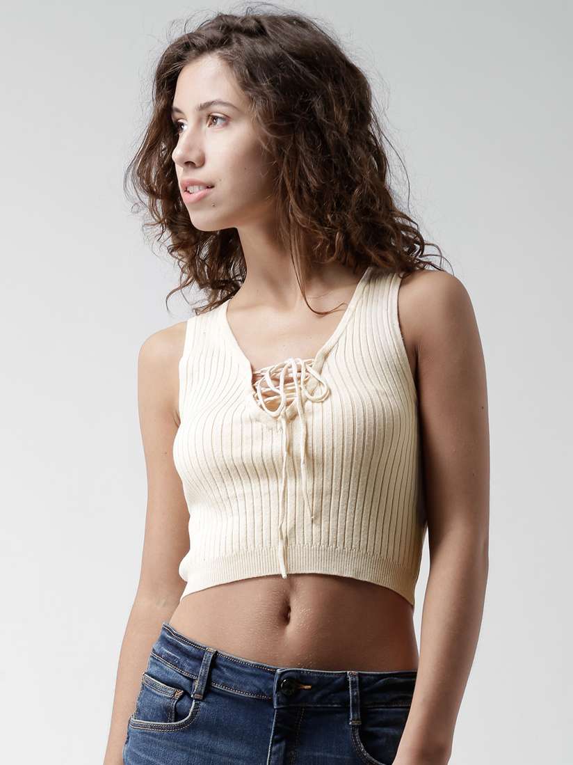 Cropped Tank Striped Tie Front Crop Top Forever 21 Forever 21