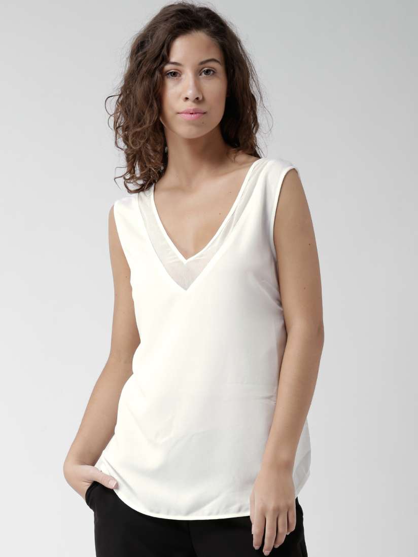 Buy FOREVER 21 White Polyester Top Tops for Women 1367865 Myntra
