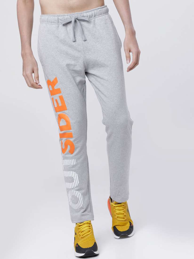 Buy LOCOMOTIVE Men Grey Orange Solid Slim Fit Track Pants Track Pants for Men 13684204 Myntra
