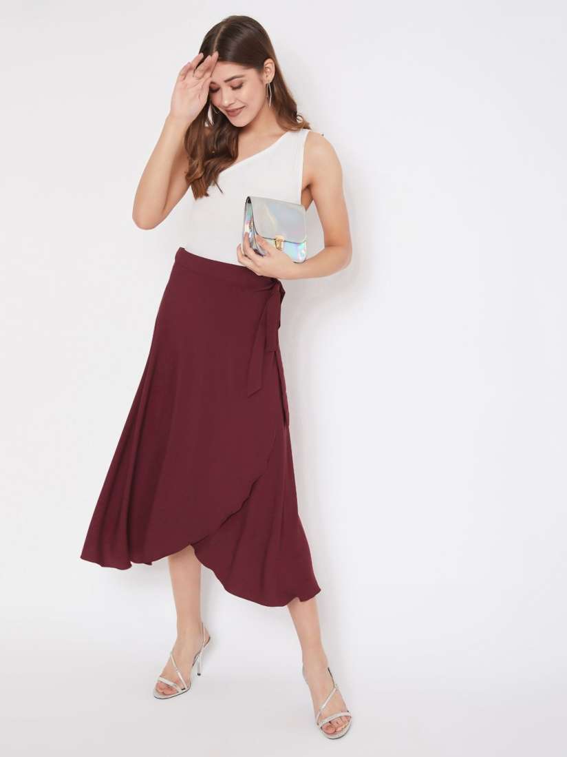 Ruffle skirt myntra cheap