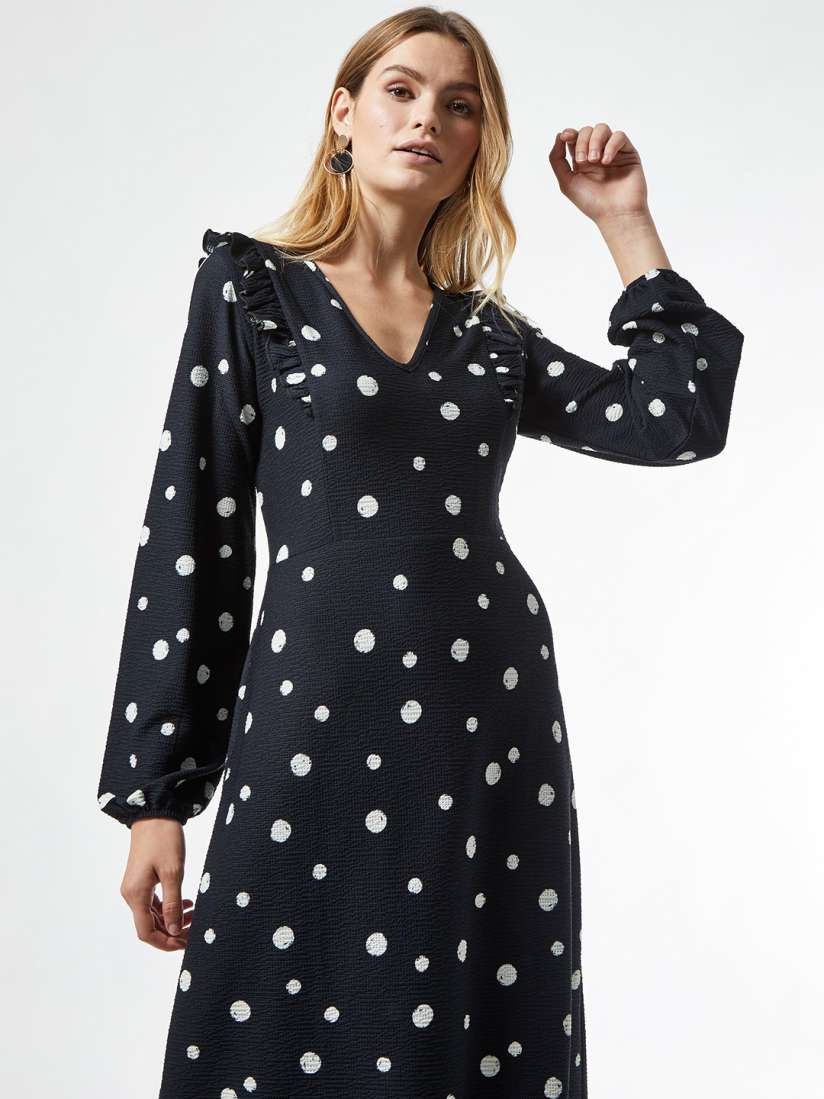 Dorothy perkins black and white polka dot dress top
