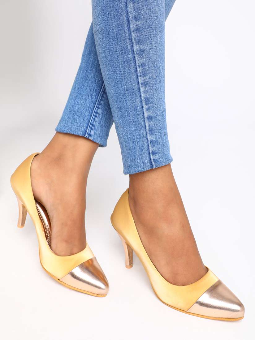 Buy Marc Loire Women Mustard Yellow Solid Pumps Heels for Women 13697696 Myntra