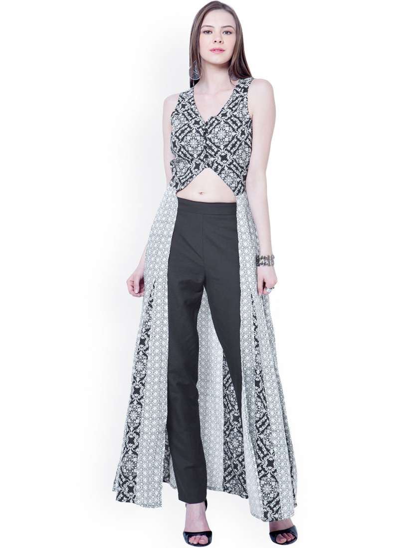 Buy INDYA Black White Printed Maxi Top Tops for Women 1369825 Myntra