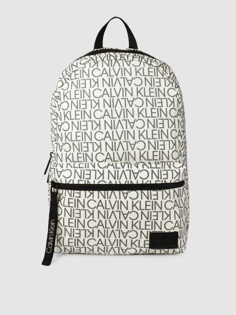 Buy Calvin Klein Men White Black CAMPUS BP RTW MONO Brand Logo Backpack Backpacks for Men 13709498 Myntra