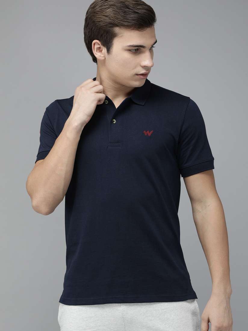 Buy Wildcraft Men Navy Blue Printed Polo Collar Pure Cotton T shirt Tshirts for Men 13710956 Myntra