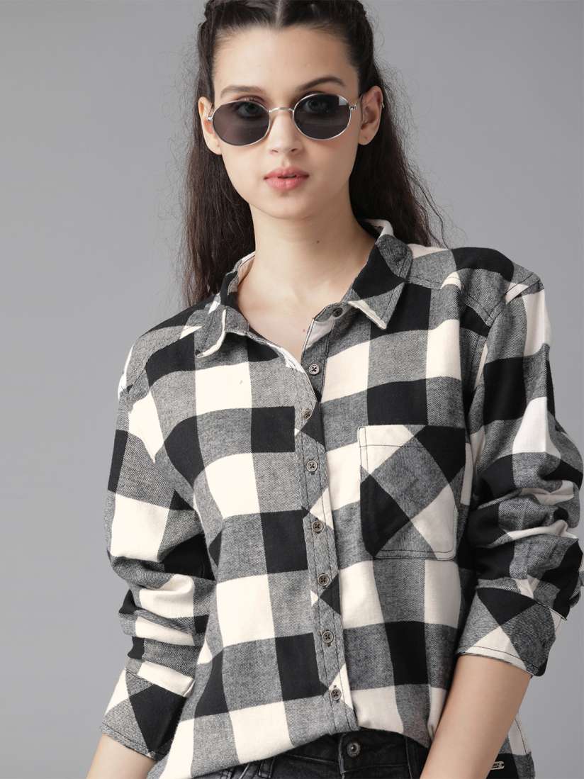 White checked shirt womens 2025