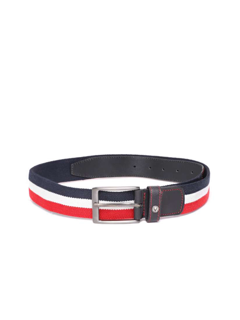 Buy Allen Solly Men Navy Blue White Striped Stretchable Belt Belts for Men 13733812 Myntra