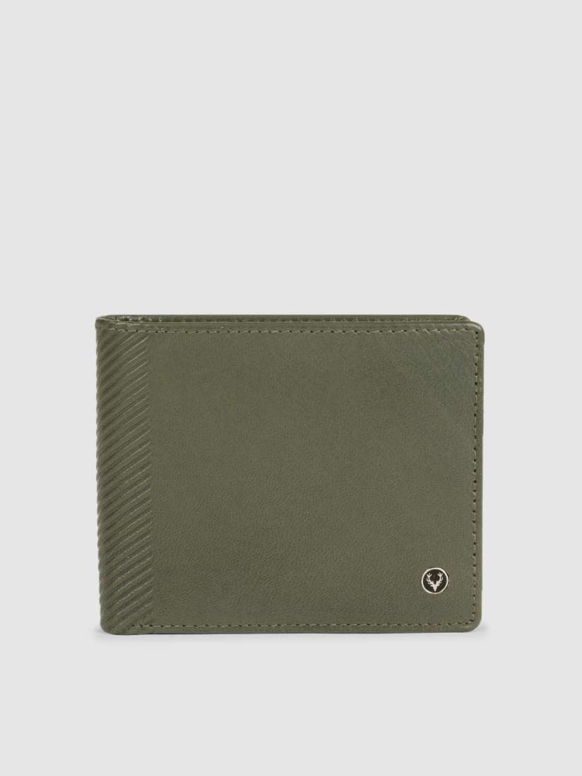 Buy Allen Solly Men Olive Green Solid Leather Two Fold Wallet Wallets for Men 13733846 Myntra
