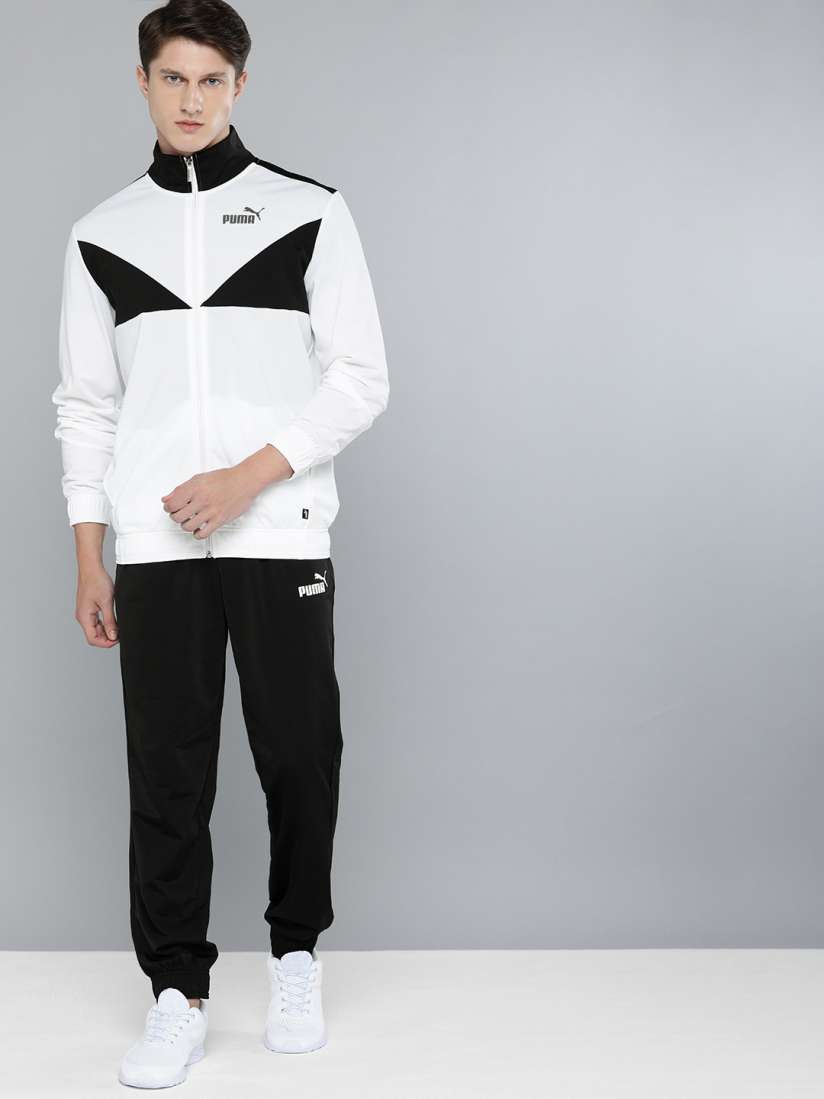 White and black puma tracksuit cheap