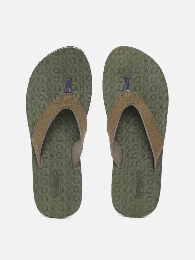 Buy Roadster Women Olive Green Croc Textured Thong Flip Flops Flip Flops for Women 13740480 Myntra