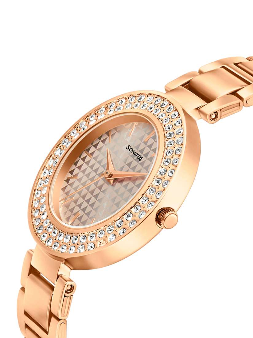 Sonata rose gold watches for ladies online