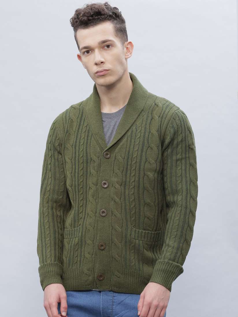 Olive green cardigan online