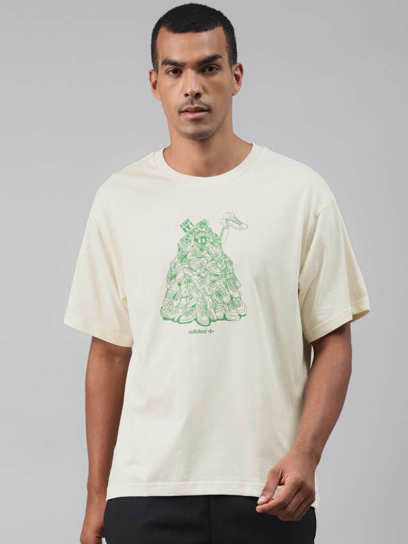 Buy ADIDAS Originals Men Off White Green Organic Cotton Stan Smith Printed Organic Cotton T shirt Tshirts for Men 13743474 Myntra
