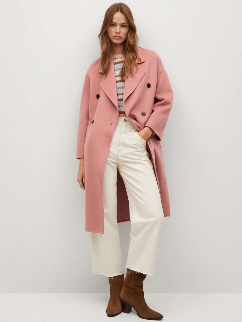 Buy MANGO Women Pink Solid Overcoat Coats for Women 13743730 Myntra
