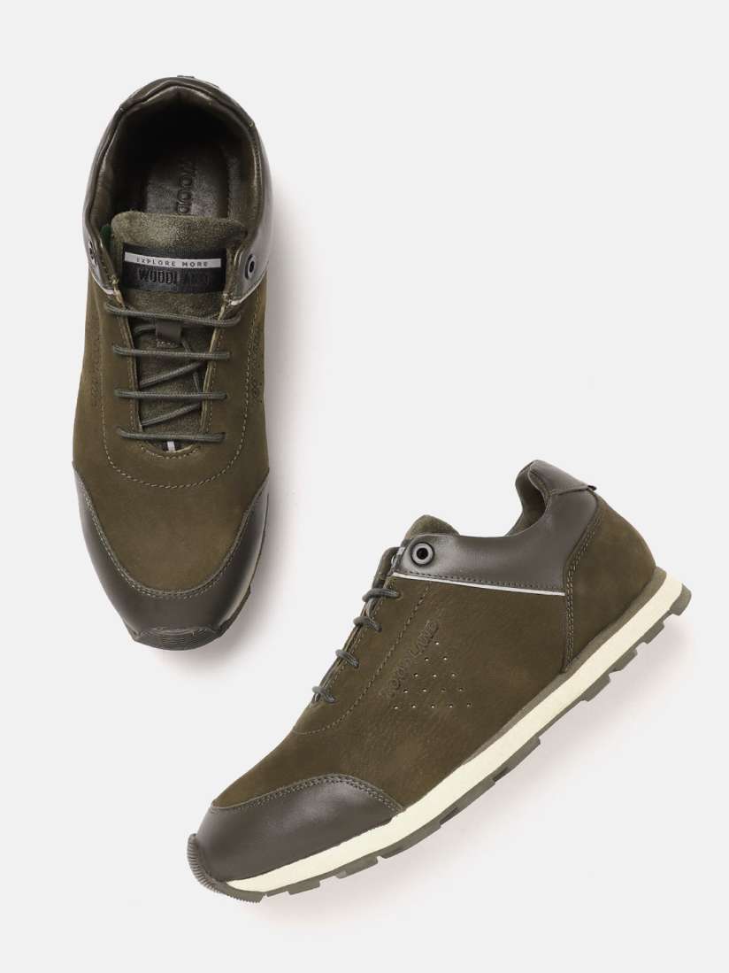 Buy Woodland Men Olive Green Solid Nubuck Sneakers Casual Shoes for Men 13750882 Myntra