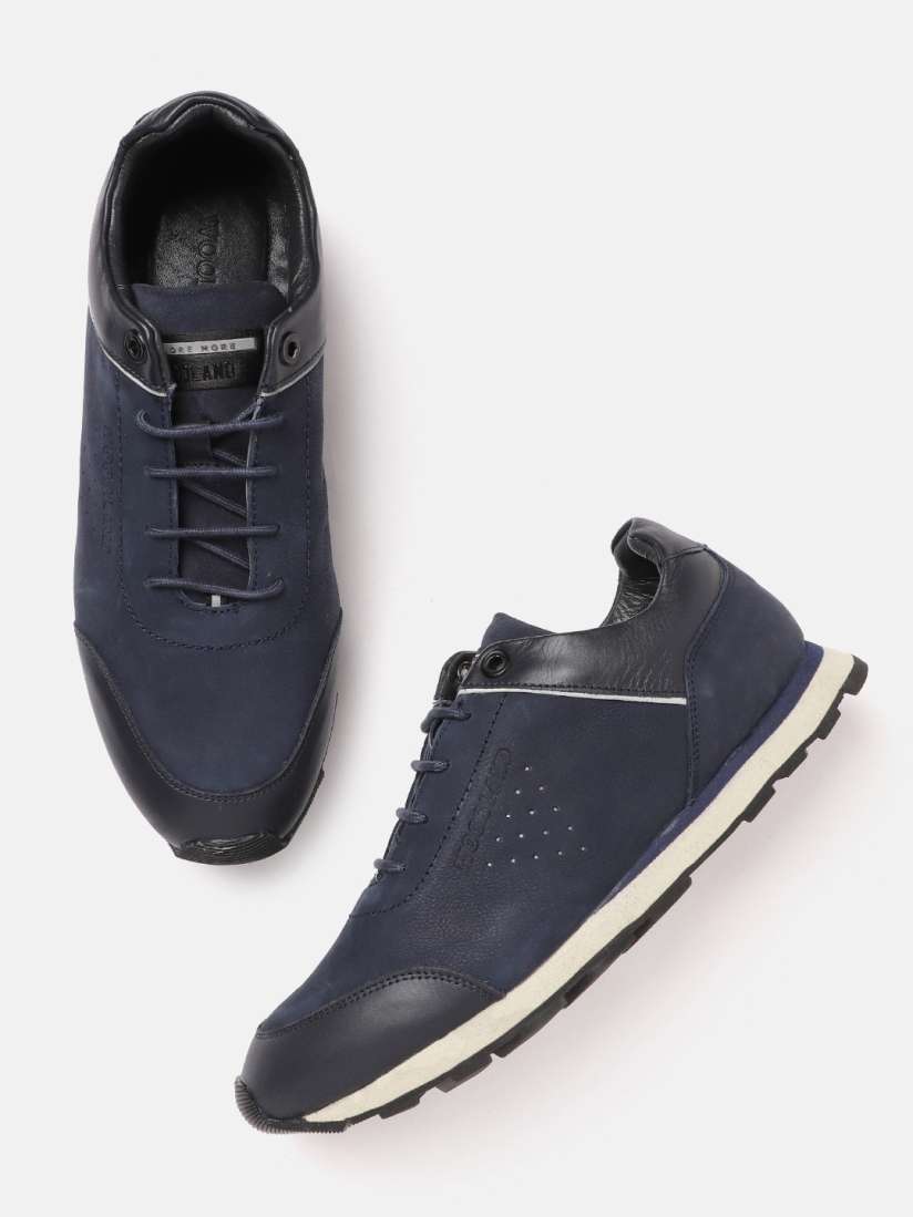 Buy Woodland Men Navy Blue Solid Nubuck Sneakers Casual Shoes for Men 13750884 Myntra