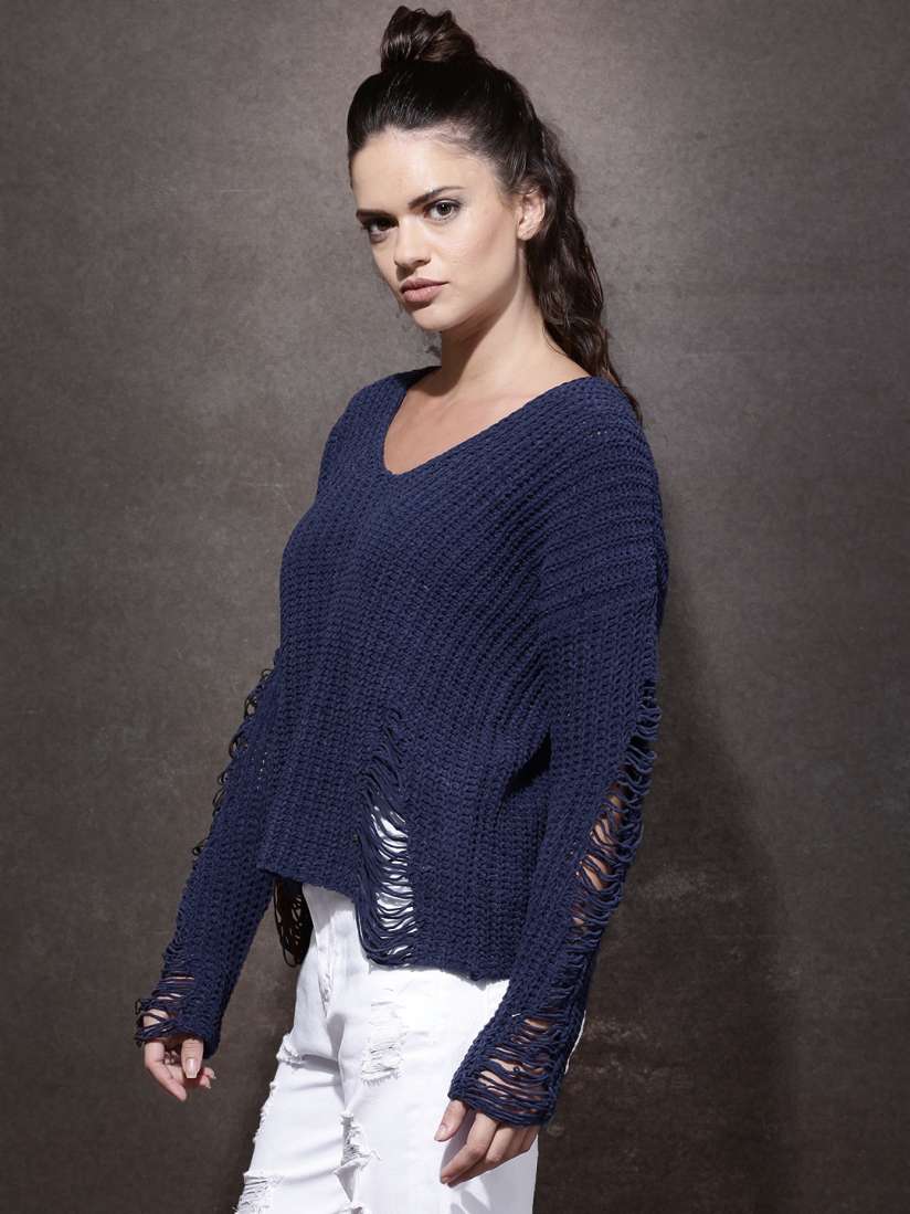 Womens distressed sweater on sale