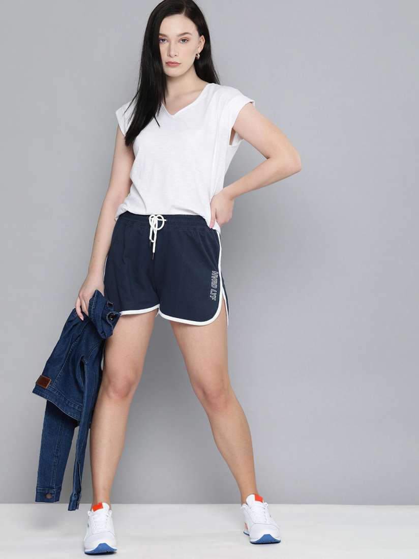 Buy Harvard Women Navy Blue Mid Rise Sports Shorts Shorts for Women 13753438 Myntra