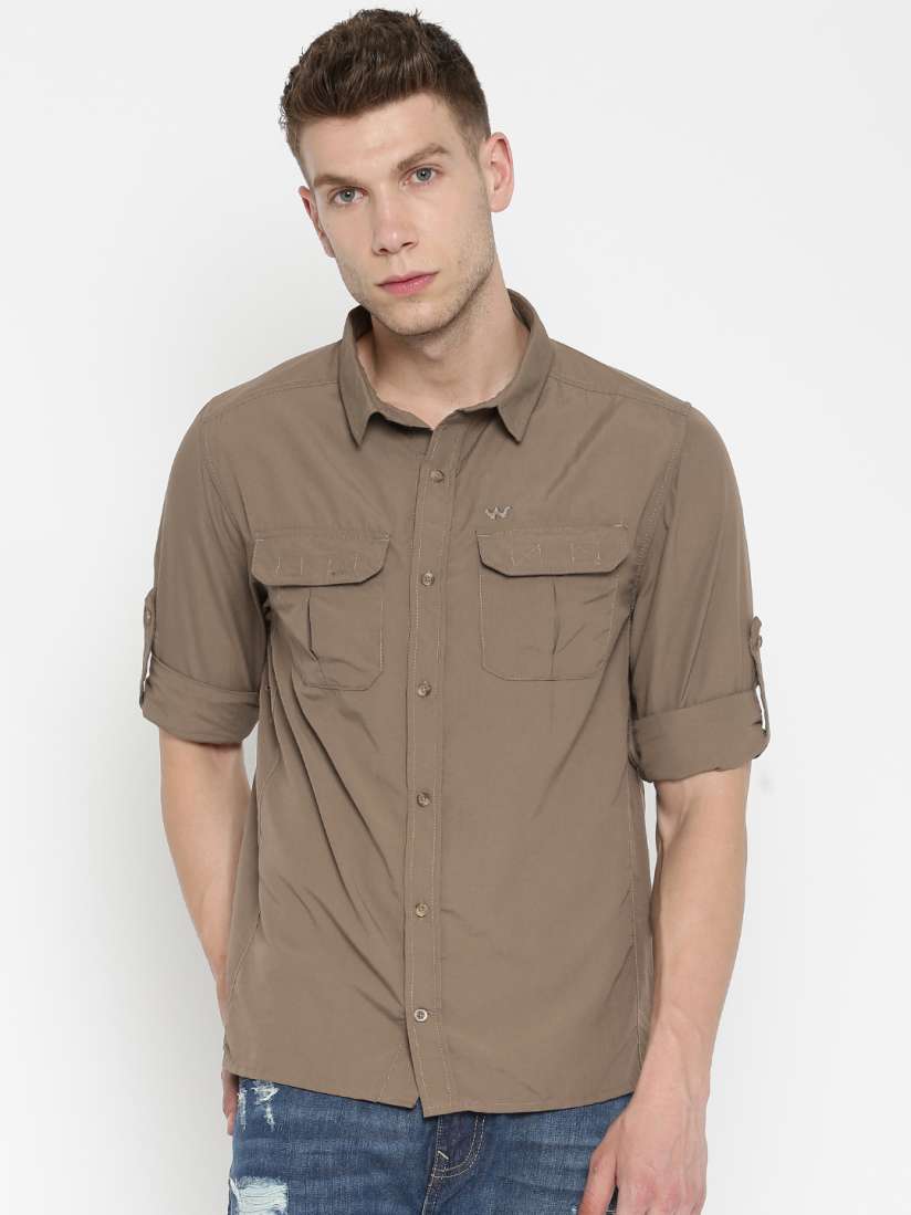 Buy Wildcraft Men Brown Regular Fit Solid Casual FS Outdoor Shirt