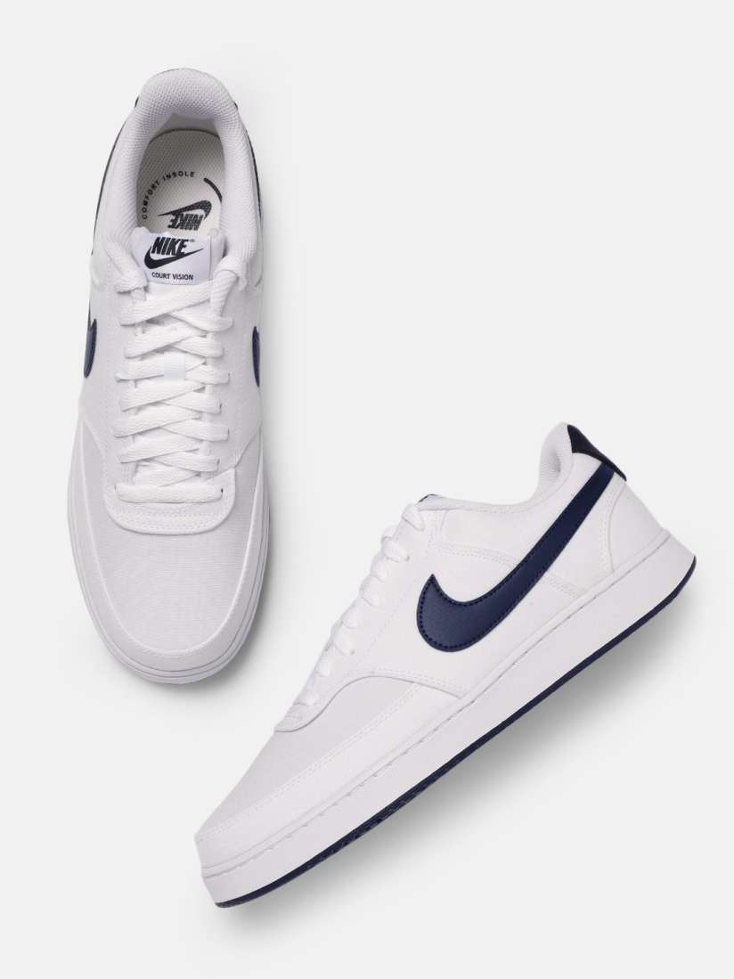 Buy Nike Men White Black Court Vision Low Canvas Casual Shoes Casual Shoes for Men 13762940 Myntra