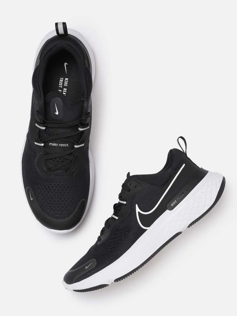 Buy Nike Men Black White NIKE REACT MILER 2 Running Shoes Sports Shoes for Men 13763024 Myntra
