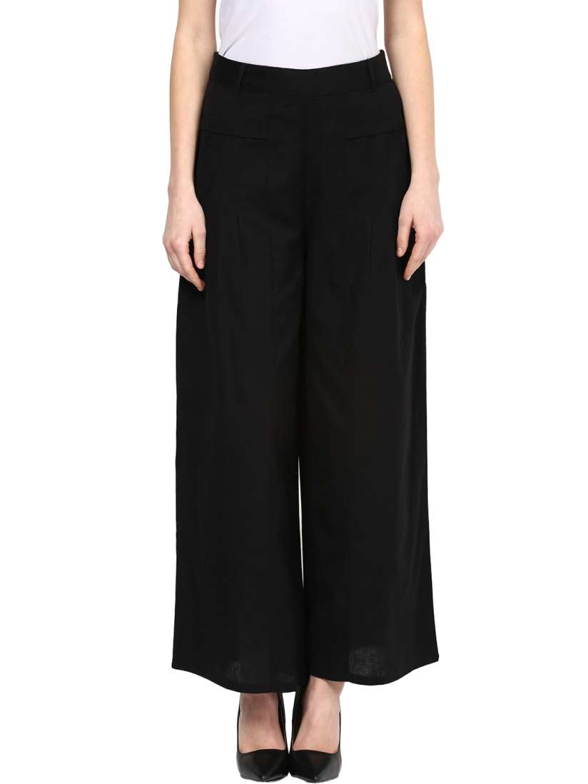 Buy 109F Black Palazzo Trousers Palazzos for Women 1376860 Myntra